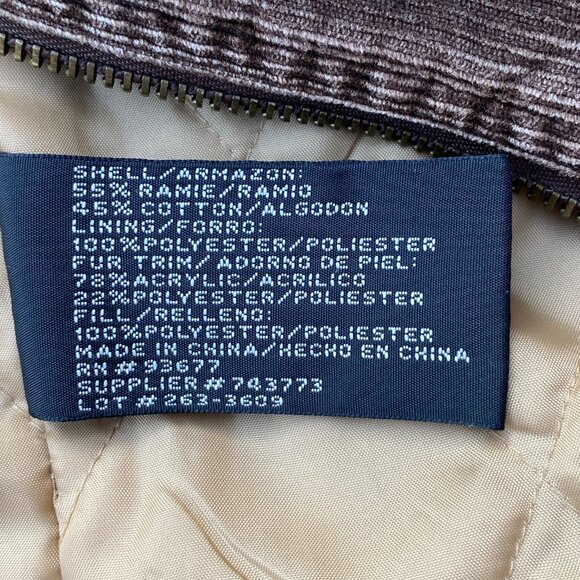 Arizona Jeans Co Corduroy Sherpa Trucker Jacket Wm Sz S Brown 90s Grunge Western - Picture 13 of 14